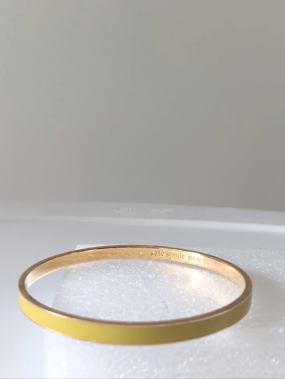 Kate Spade So Far So Good Enamel Bangle Bracelet Yellow Gold 2.5